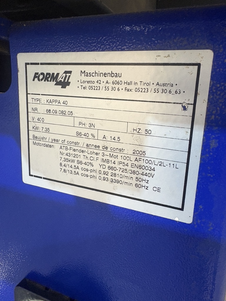 Felder Format 4 Kappa 40, 2.5m, 3 Phase, 7.35kw, EGL 1350 Mitre - Image 12